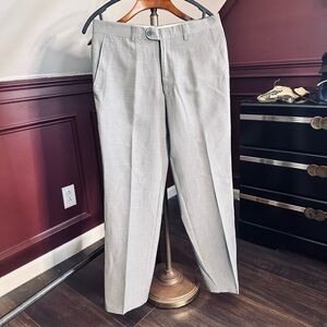 Angelico Tasmanian wool $350 Sartoriale pleated Italian trousers textured gray